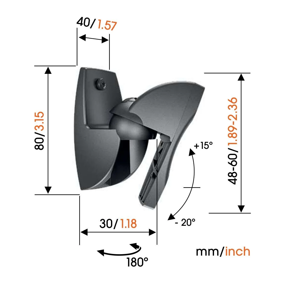 Product image 2 for VLB 500 Speaker Wall Mount (black, 2x)
